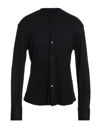 Black Knitted Solid color shirt