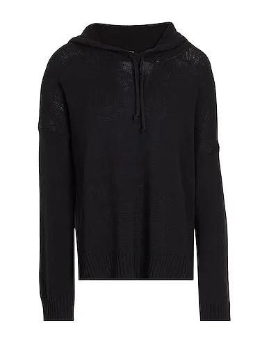 Black Knitted Sweater COTTON BOXY FIT HOODIE