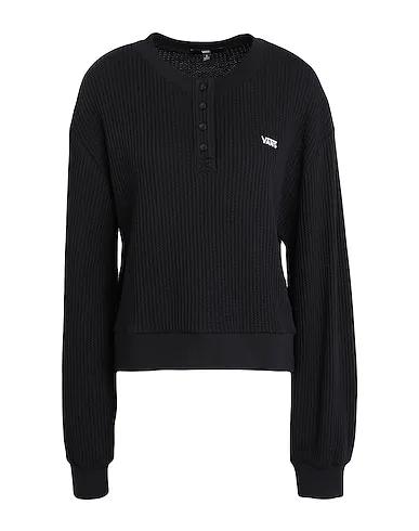 Black Knitted Sweater LAID BACK HENLEY
