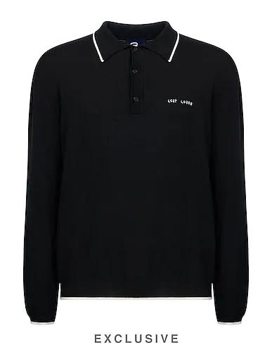 Black Knitted Sweater THE FORMAL LOSER POLO JUMPER