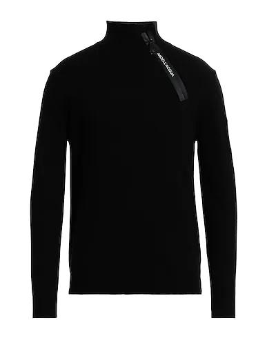 Black Knitted Sweater with zip