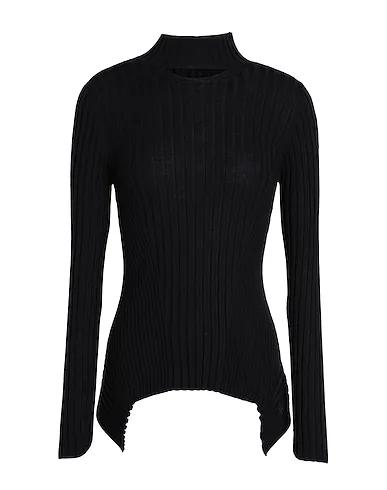 Black Knitted Turtleneck CASHMERE TOP LONG SLEEVES
