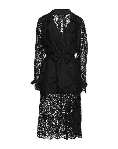 Black Lace Double breasted pea coat
