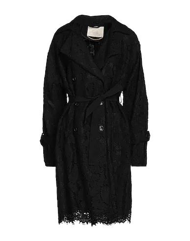Black Lace Double breasted pea coat