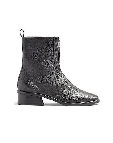 Black Leather Ankle boot AMSTERDAM BLACK ZIP LEATHER BOOTS
