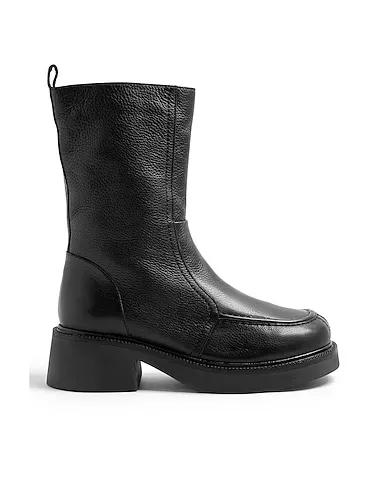 Black Leather Ankle boot ARIES CHUNKY BOOT
