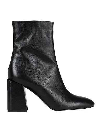 Black Leather Ankle boot FURLA BLOCK ANKLE BOOT T.80

