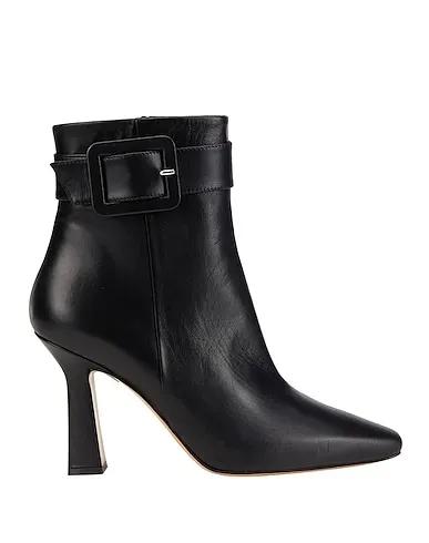 Black Leather Ankle boot LEATHER BUCKLE-DETAIL ANKLE BOOT

