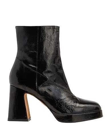 Black Leather Ankle boot LEATHER PLATFORM TALL ANKLE BOOT