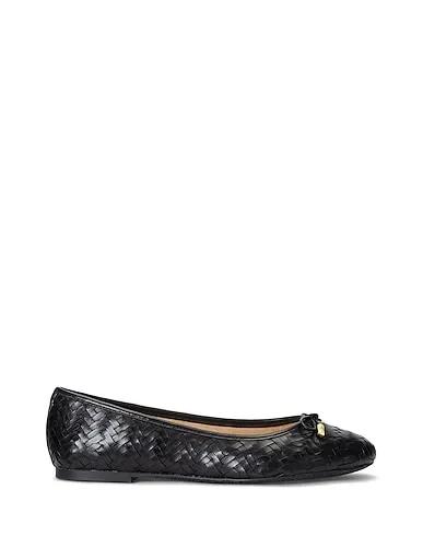 Black Leather Ballet flats JAYNA WOVEN LEATHER FLAT
