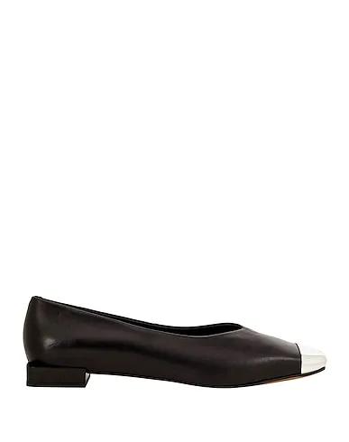Black Leather Ballet flats LEATHER POINTY DETAIL BALLET
