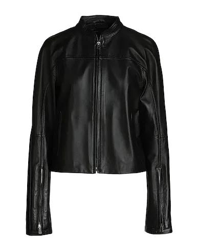Black Leather Biker jacket LEATHER BIKER JACKET