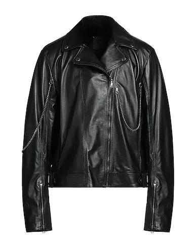 Black Leather Biker jacket LEATHER CHAIN BIKER JACKET
