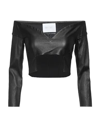 Black Leather Blouse