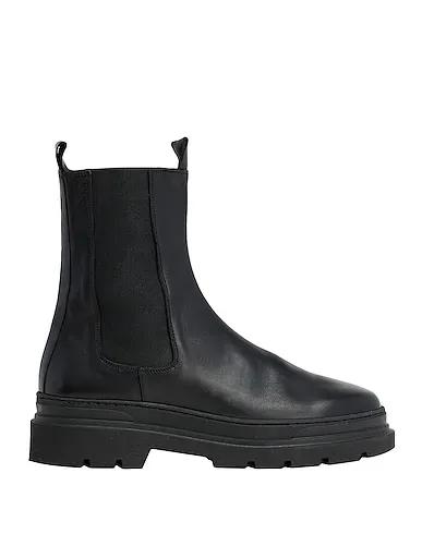 Black Leather Boots CHUNKY LEATHER CHELSEA BOOTS