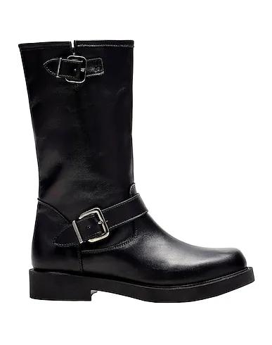 Black Leather Boots LEATHER BIKER BOOTS
