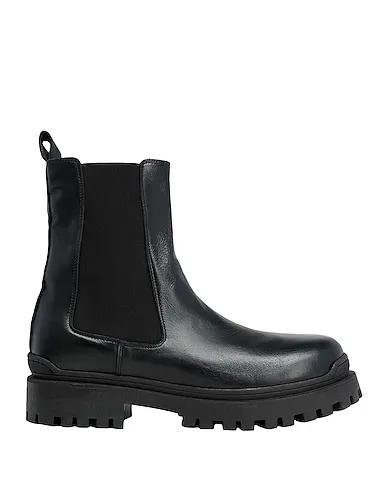 Black Leather Boots LEATHER CHUNKY CHELSEA BOOTS
