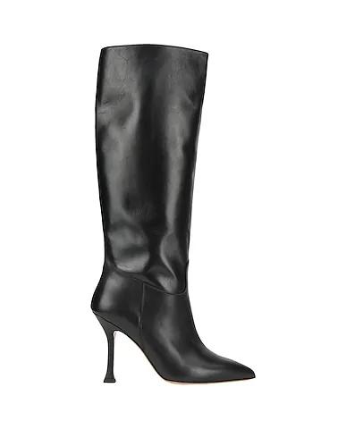 Black Leather Boots LEATHER POINT-TOE HIGH BOOT
