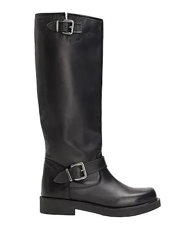 Black Leather Boots LEATHER TALL BIKER BOOTS
