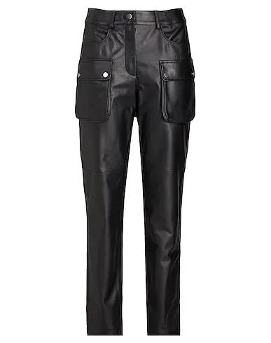 Black Leather Cargo LEATHER SLIM-FIT CARGO PANTS
