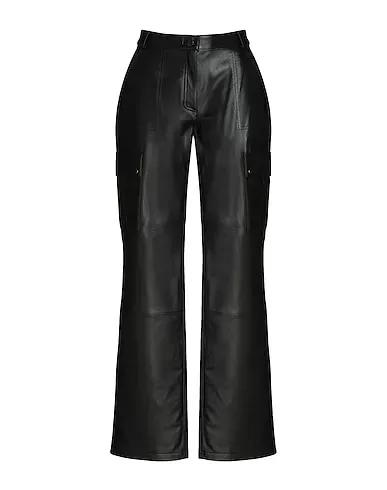 Black Leather Casual pants LEATHER CARGO SLIM-FIT PANTS
