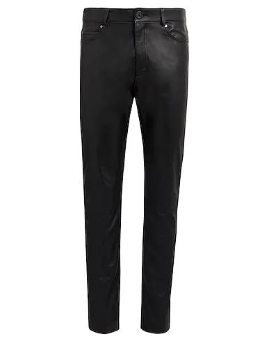 Black Leather Casual pants LEATHER ESSENTIAL SLIM FIT PANTS
