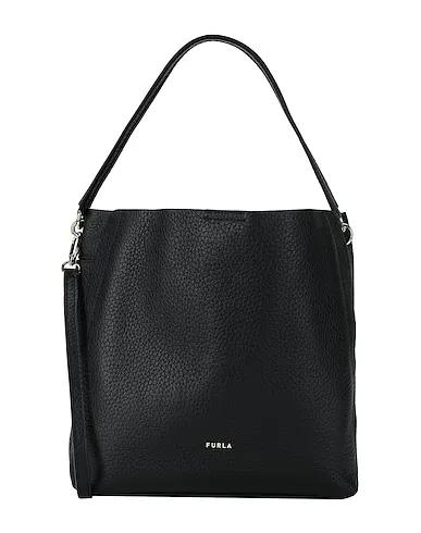 Black Leather Handbag FURLA GRACE M HOBO
