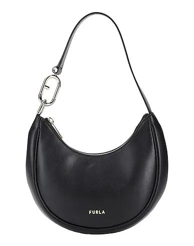 Black Leather Handbag FURLA PRIMAVERA S SHOULDER BAG 
