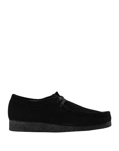 Black Leather Laced shoes Wallabee
