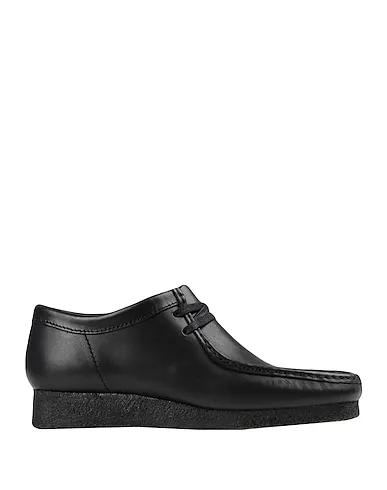 Black Leather Laced shoes Wallabee
