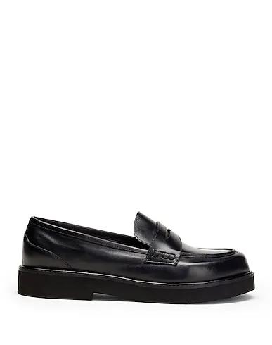 Black Leather Loafers LEATHER BASIC PENNY LOAFER
