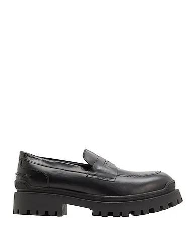 Black Leather Loafers LEATHER CHUNKY PENNY LOAFERS