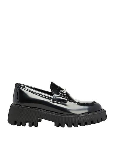 Black Leather Loafers LEATHER CLAMP CHUNKY LOAFER