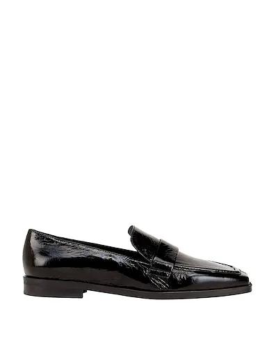 Black Leather Loafers LEATHER SQUARE-TOE LOAFER
