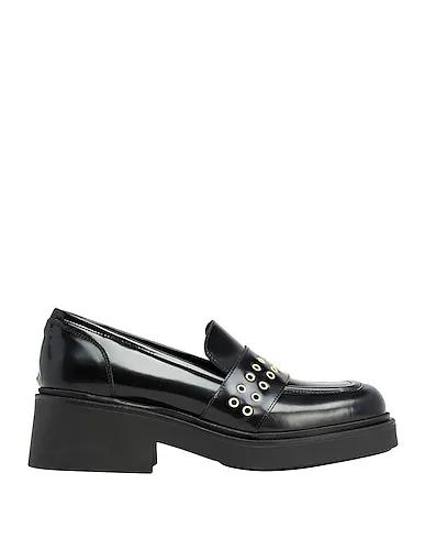 Black Leather Loafers SHINY LEATHER CHUNKY LOAFER
