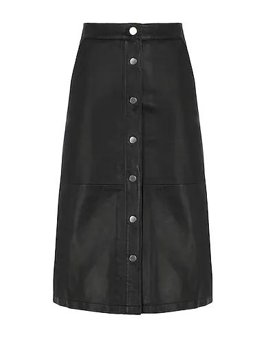 Black Leather Midi skirt LARA SKIRT