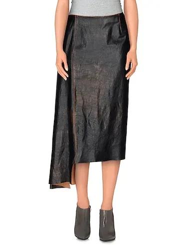 Black Leather Midi skirt