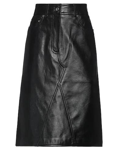 Black Leather Midi skirt