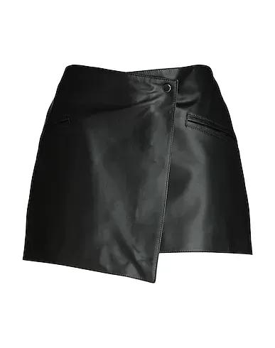Black Leather Mini skirt LEATHER WRAP MINI SKIRT
