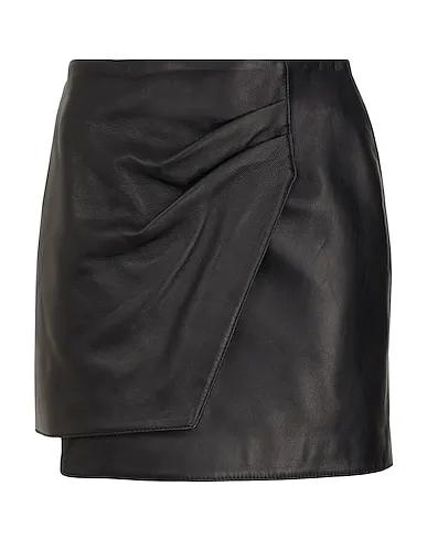 Black Leather Mini skirt LEATHER WRAP MINI SKIRT
