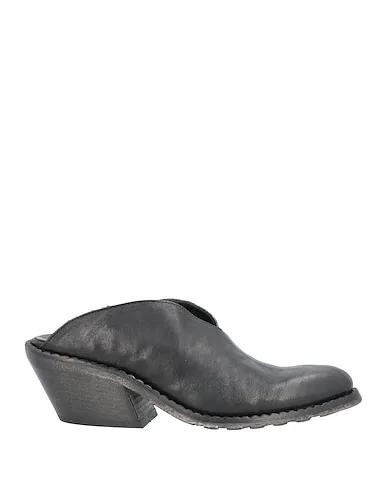 Black Leather Mules and clogs
