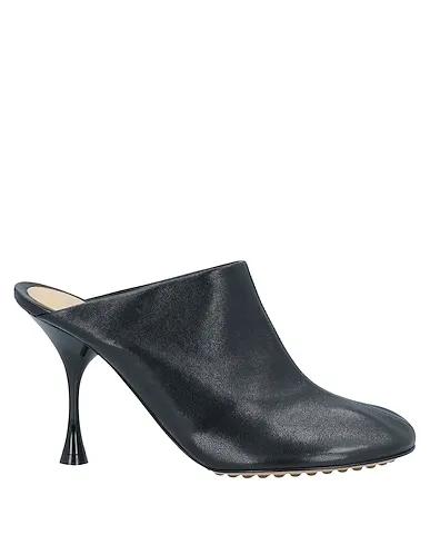 Black Leather Mules and clogs