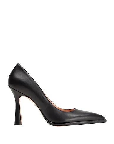 Black Leather Pump LEATHER POINTED-TOE PUMPS
