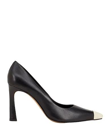 Black Leather Pump LEATHER POINTY DETAIL PUMP
