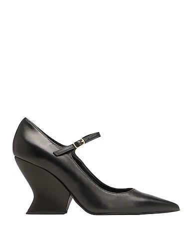Black Leather Pump LEATHER WEDGE SOLE PUMPS

