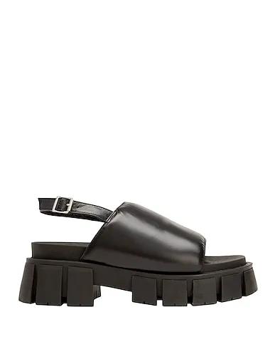 Black Leather Sandals LEATHER CHUNKY SANDALS