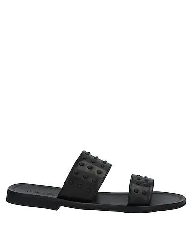 Black Leather Sandals