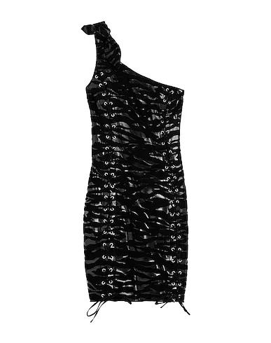 Black Leather Sequin dress