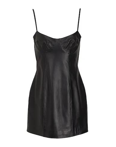 Black Leather Short dress LEATHER BODYCON MINI DRESS
