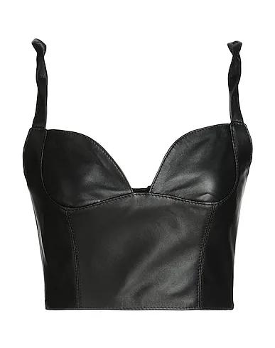 Black Leather Top LEATHER BRALLETTE TOP